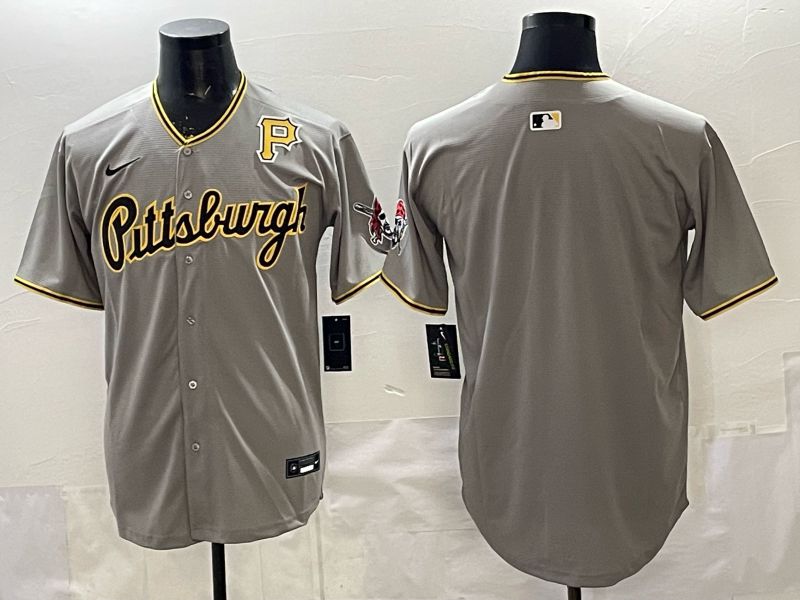Men Pittsburgh Pirates Blank Grey Game 2026 Nike MLB Jersey style 003->pittsburgh pirates->MLB Jersey